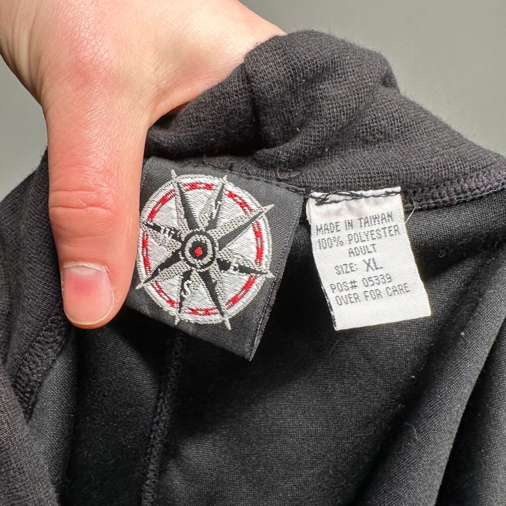 Vintage 90s Marlboro Sweatpants Mens XL Baggy Jet Black Fleece Compass Logo - Picture 4 of 4
